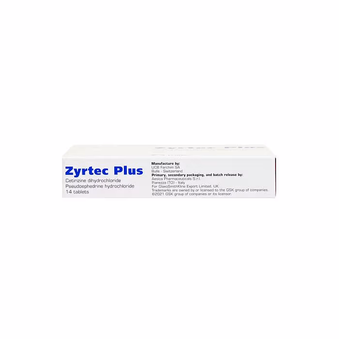 Zyrtec Plus (cetirizine & Pseudoephedrine) Tablets, 5mg/120mg, 14's