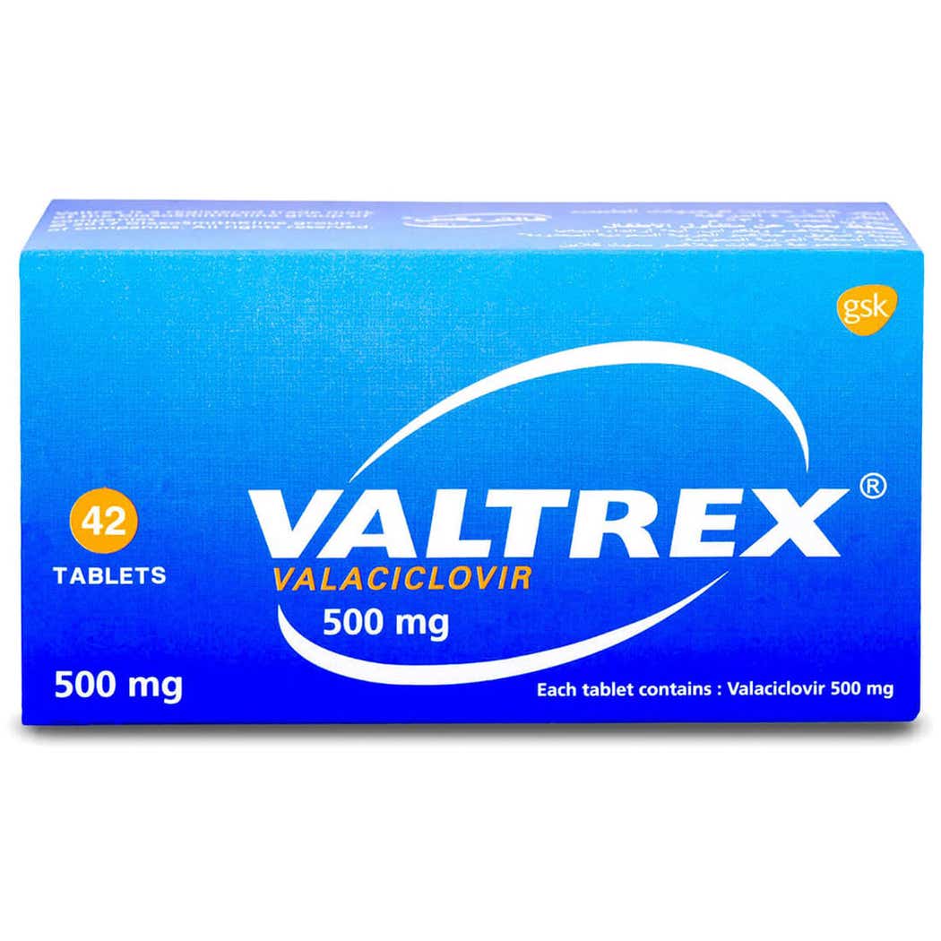 Valtrex (valacyclovir) 500mg Tablets, 42's