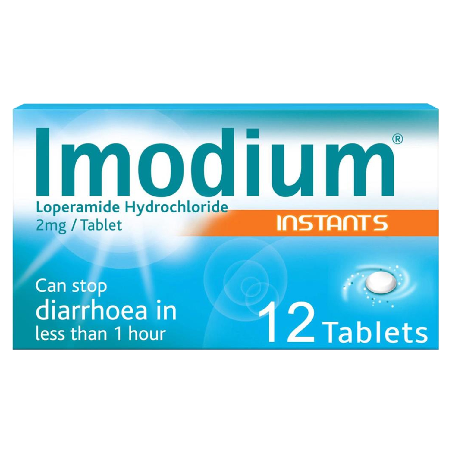 Imodium Instants Loperamide 2mg Orodispersible Tablets 12's for Fast Relief of Acute Diarrhoea, Dissolves on Tongue Without Water