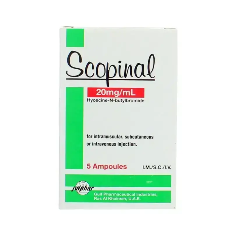 Scopinal Hyoscine Butylbromide 20mg/ml Injection 5's – Antispasmodic Relief For Abdominal Cramps & Spasms