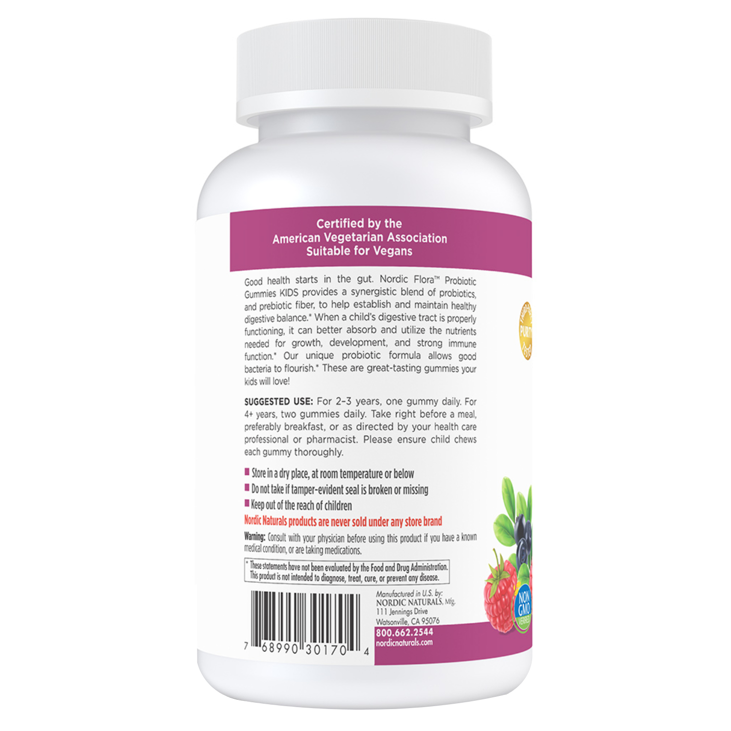 Nordic Sunshine Kids Probiotic Gummies 60's – Digestive & Gut Health Support For Kids