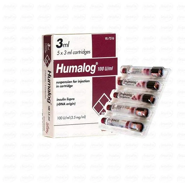 Humalog Insulin Lispro 100 Units/ml 3ml Cartridges – Rapid-acting Insulin For Diabetes Management