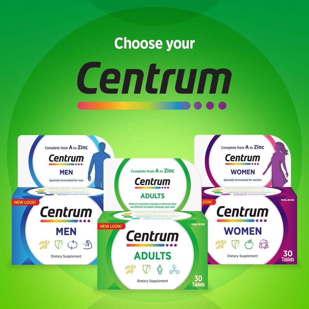 Centrum Adult Multivitamin Tablets For Daily Nutritional Support 30's