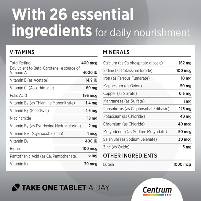 Centrum Silver Adult 50+ Multivitamin Tablets 30’s
