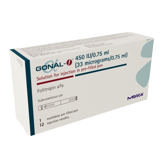 Gonal-f Follitropin Alfa 450 Iu (33.34mcg/0.75ml) Solution For Injection In Pre-filled Pen With 7 Needles