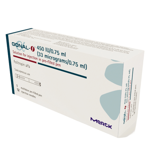 Gonal-f Follitropin Alfa 450 Iu (33.34mcg/0.75ml) Solution For Injection In Pre-filled Pen With 7 Needles