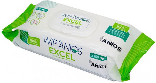 Anios Excel Alcohol-free Hand Wipes, Pack Of 100
