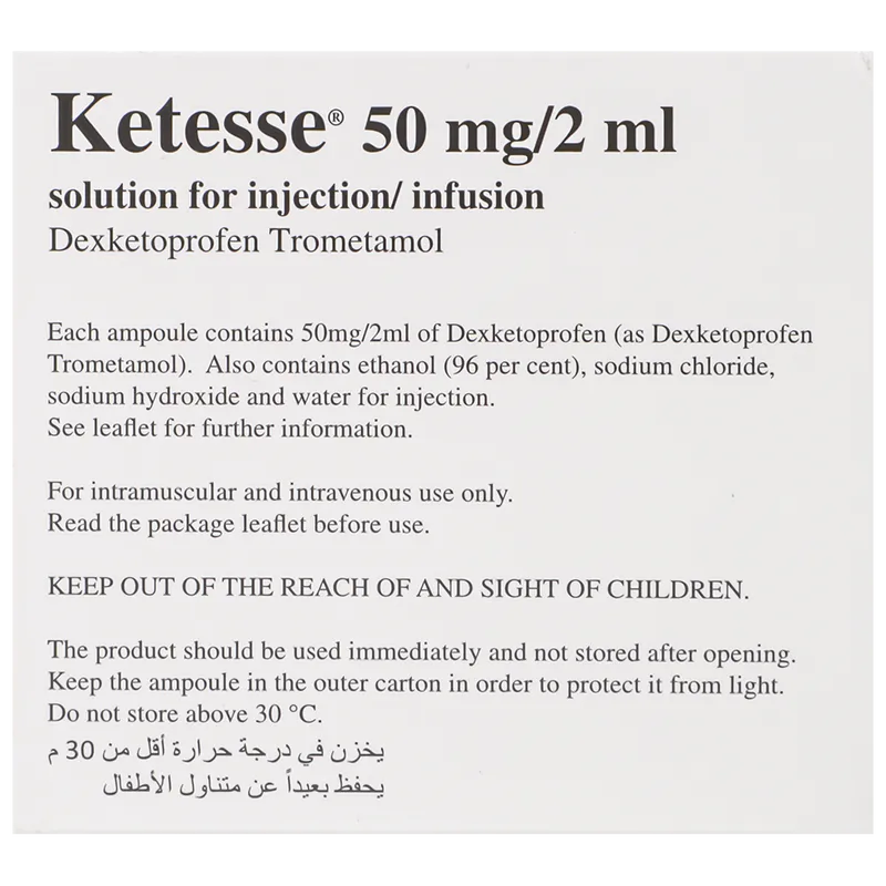 Ketesse 50mg/2ml Injection Ampoule For Acute Pain Relief