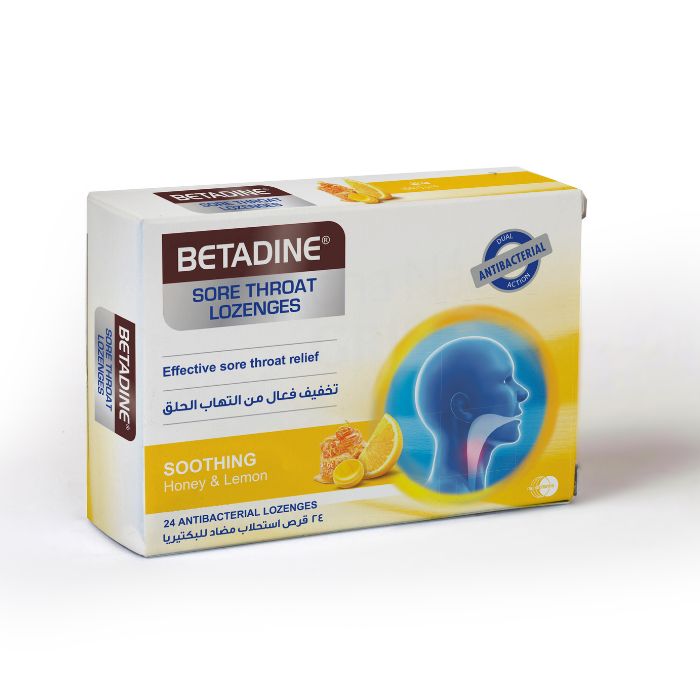 Betadine Sore Throat Honey & Lemon Lozenges 24`S
