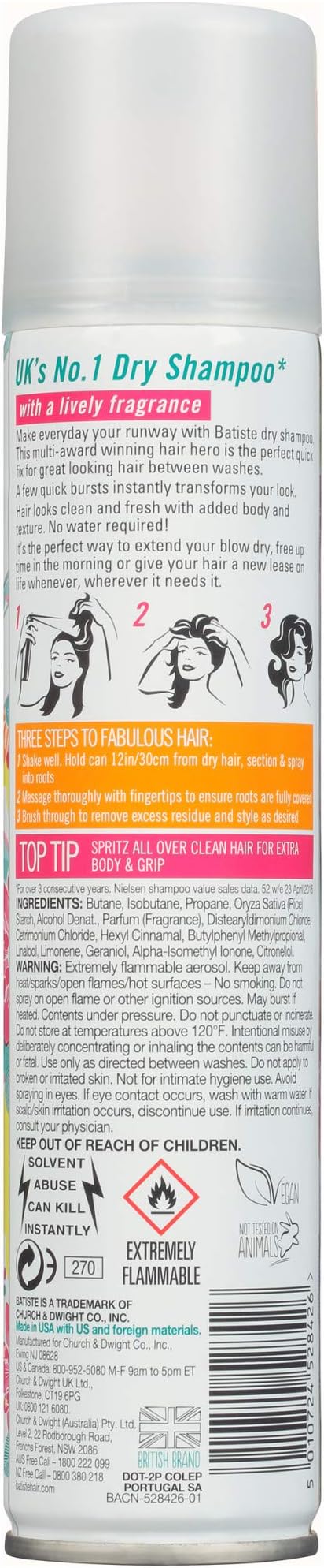 Batiste Dry Shampoo Floral Essence, 200ml