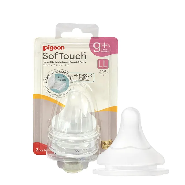 Pigeon Softouch Wide-neck Nipple Size Ll, 2pcs (81243)