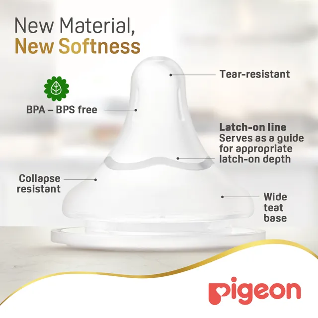 Pigeon Softouch Wide-neck Nipple Size Ll, 2pcs (81243)