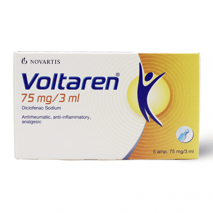 Voltaren (diclofenac) Ampoules 75mg/3ml, Pack Of 5