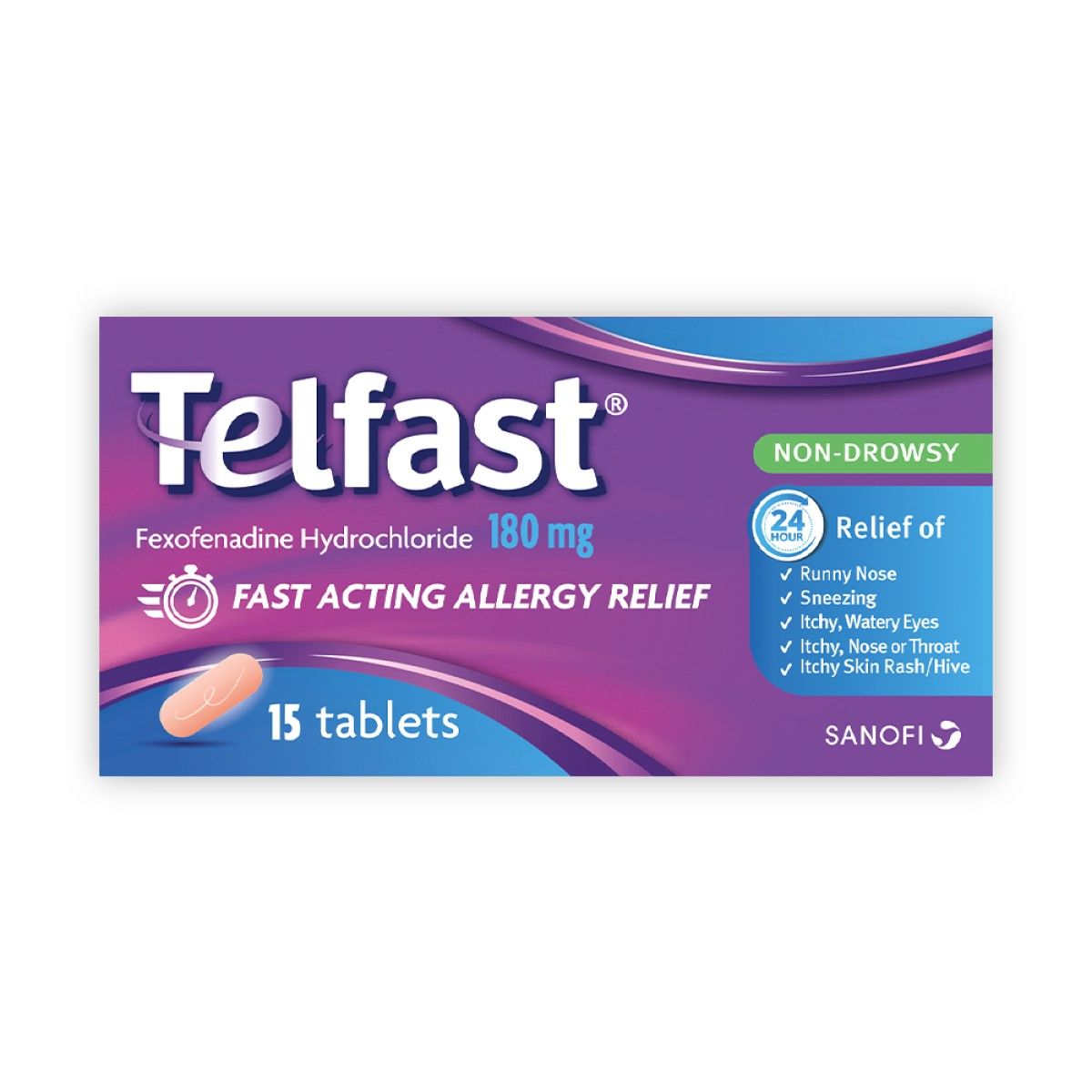 Telfast (fexofenadine) 180mg Tablets, Pack Of 15