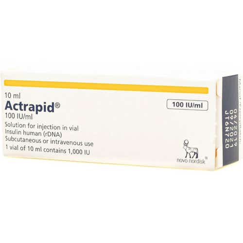 Actrapid Hm Insulin 100 Iu/ml, 10ml Vial