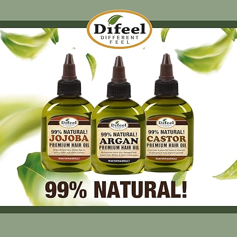 Difeel 99% Natural Castor Premium Hair Oil 75 ML