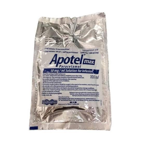 Apotel Max Paracetamol 10mg/ml Iv Infusion 100ml – Intravenous Pain & Fever Relief