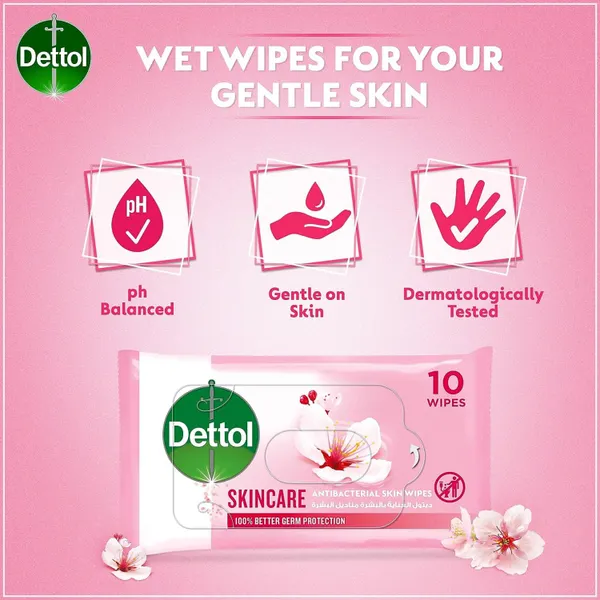 Dettol Antibacterial Wipes Skincare 10's