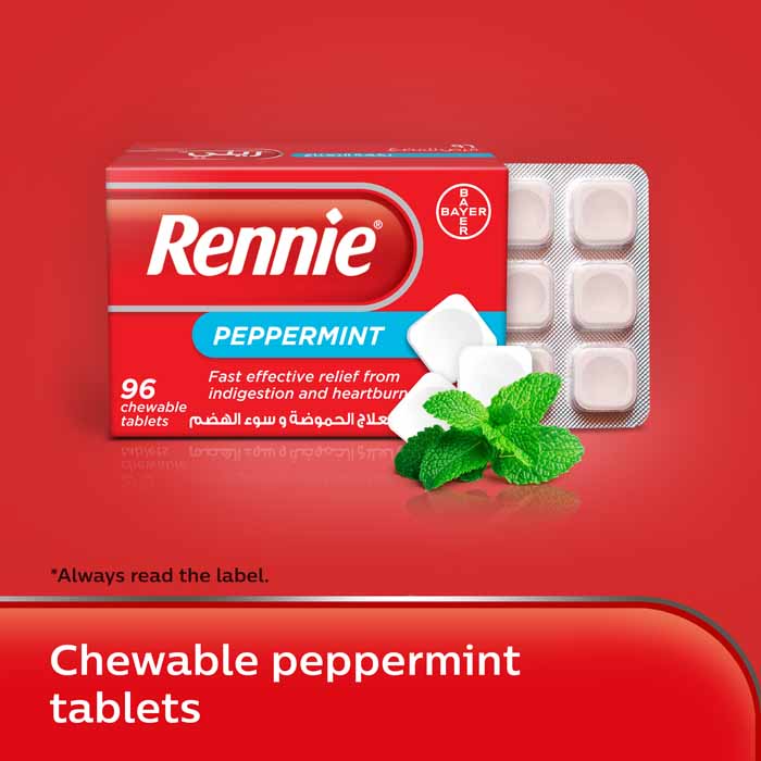 Rennie Peppermint Chewable Tablets-Pack Of 96