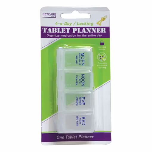 Ezycare 4-A Day-Locking One Tablet Planner