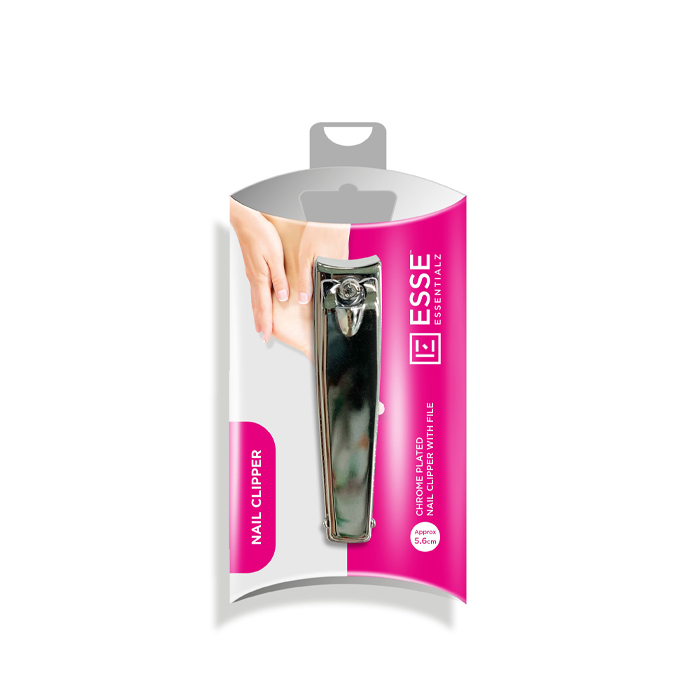 Essentialz Chrome-plated Nail Clipper With File 5.6 Cm (08597)