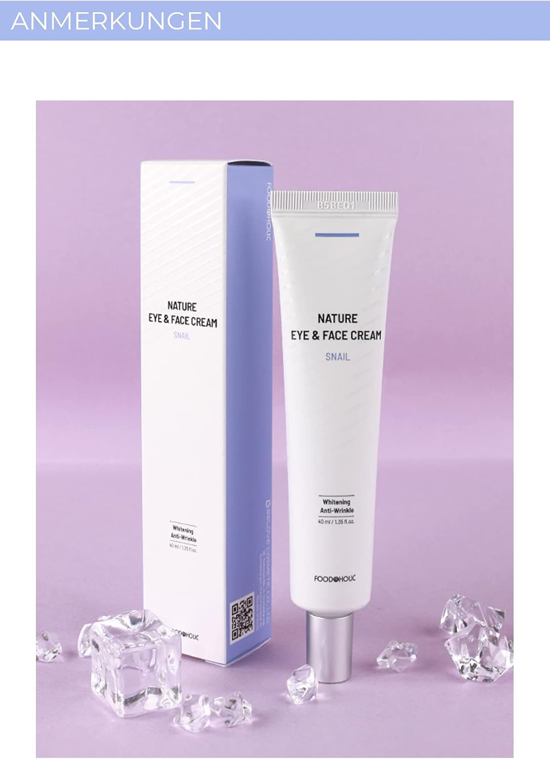 Foodaholic Nature Skin Snail Eye Cream 40ml – Moisturising & Smoothing Care For The Eye Area
