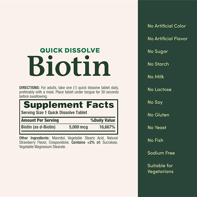 Nature’s Bounty Biotin 5000 Mcg Softgels/capsules