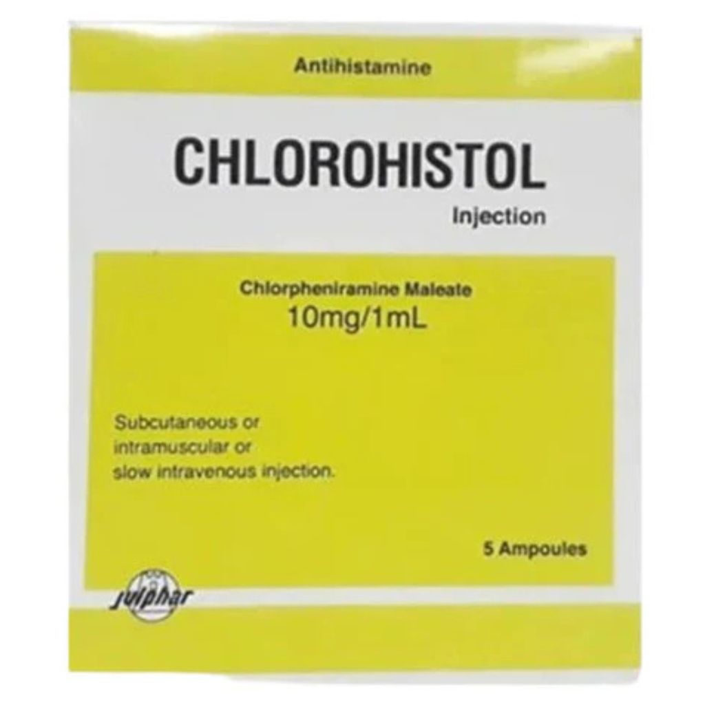 Chlorohistol Chlorpheniramine Maleate 10mg/1ml Injection 5's – Prescription Antihistamine Injection