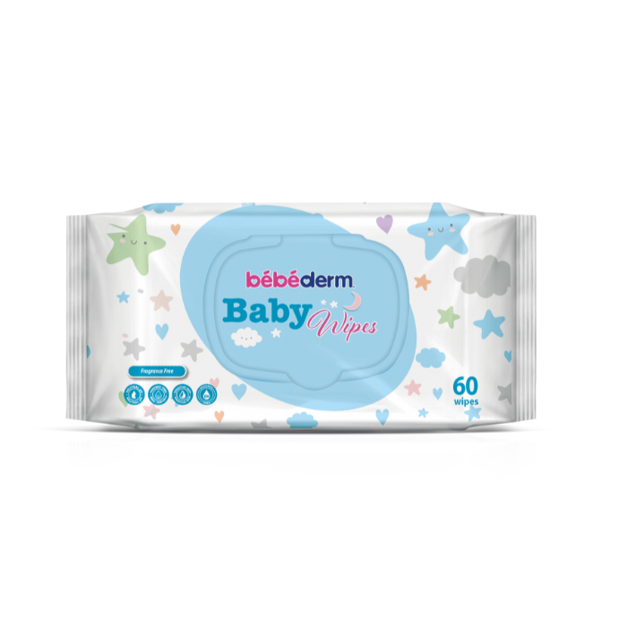 Bebederm Baby Wipes Fragrance Free 60’s (000434/191474)