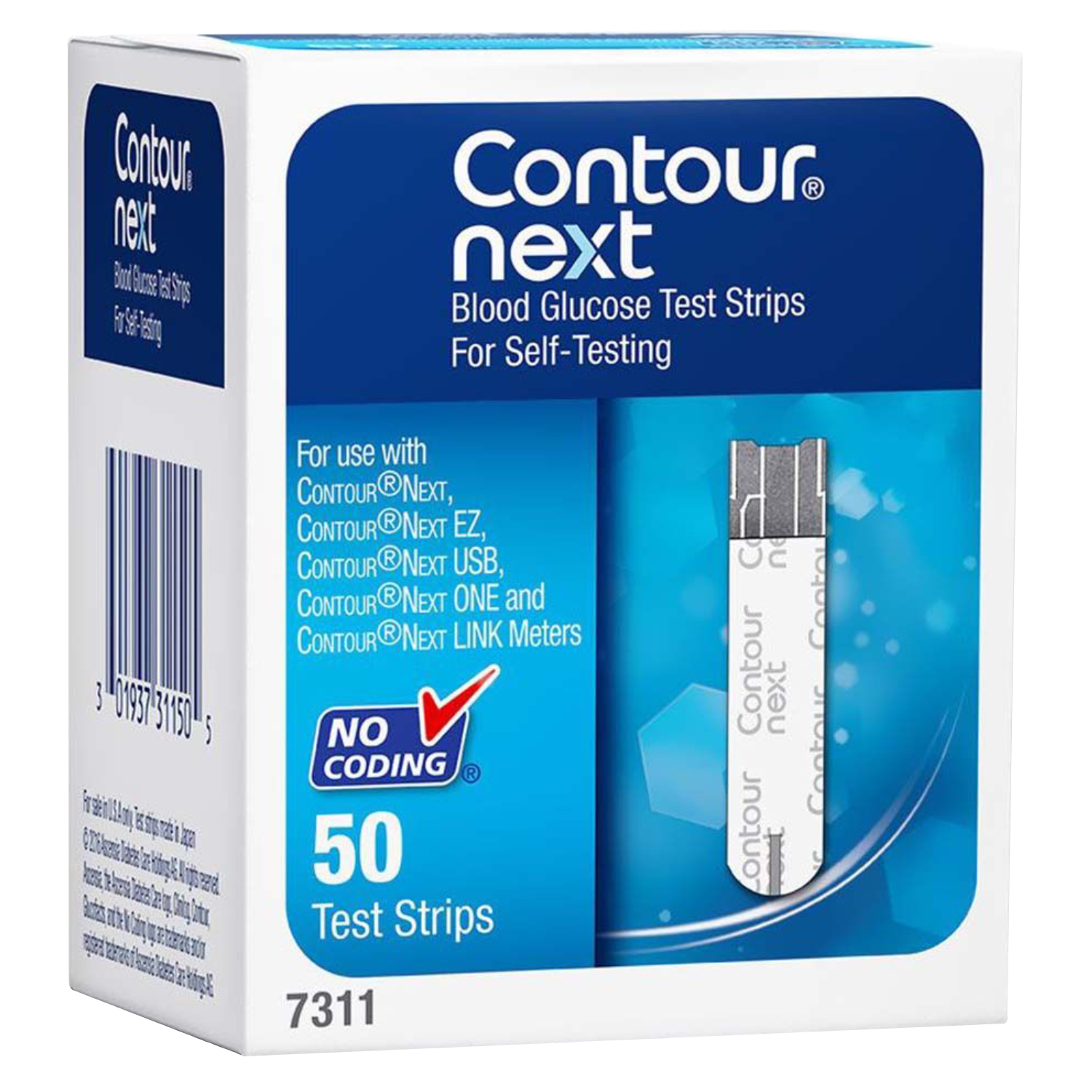 Bayer Ascensia Contour Next Blood Glucose Test Strips 50's