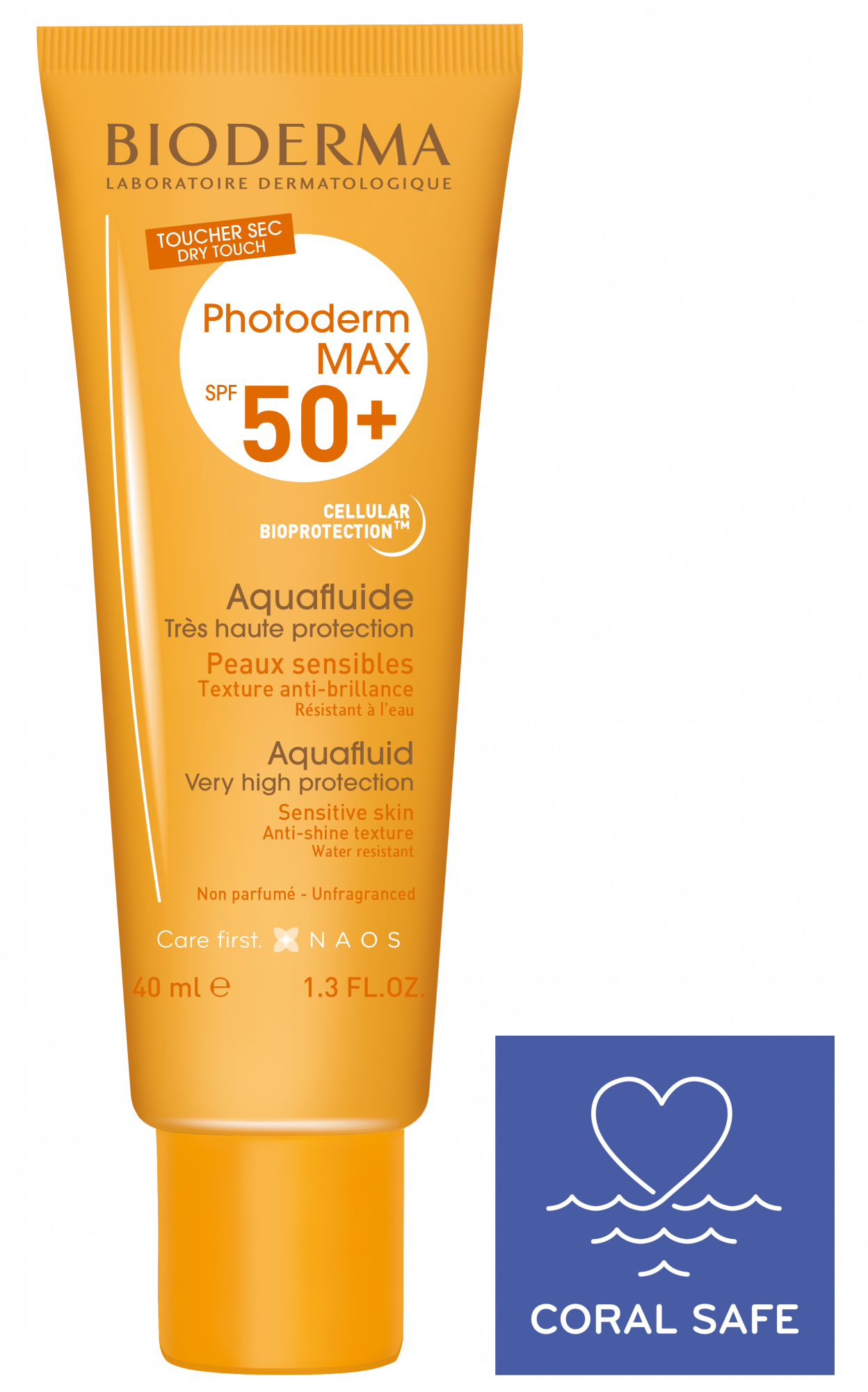 Bioderma Photoderm Aquafluide Spf50+ 40ml For Combination To Oily Sensitive Skin, Very High Uva/uvb Protection & Matte Finish