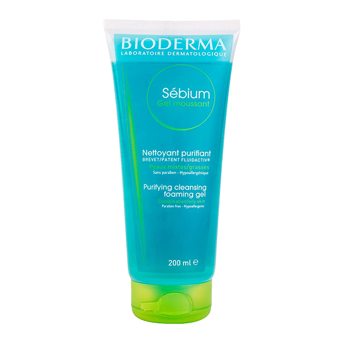 Bioderma Sébium Gel Moussant 200ml With Zinc & Copper For Combination To Oily Acne-prone Skin, Purifying Face Cleansing & Sebum Control