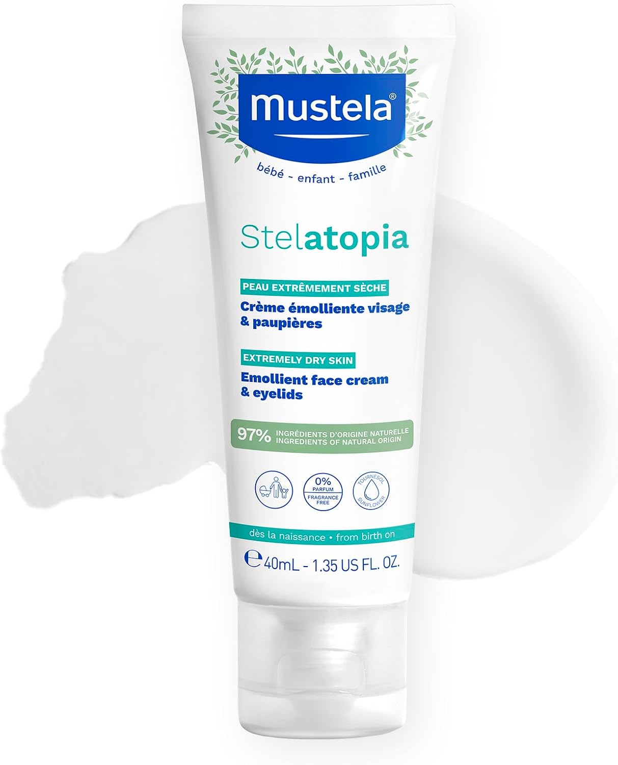 Mustela Stelatopia Emollient Face Cream 40Ml – Soothes & Moisturizes Very Dry Atopic-prone Skin