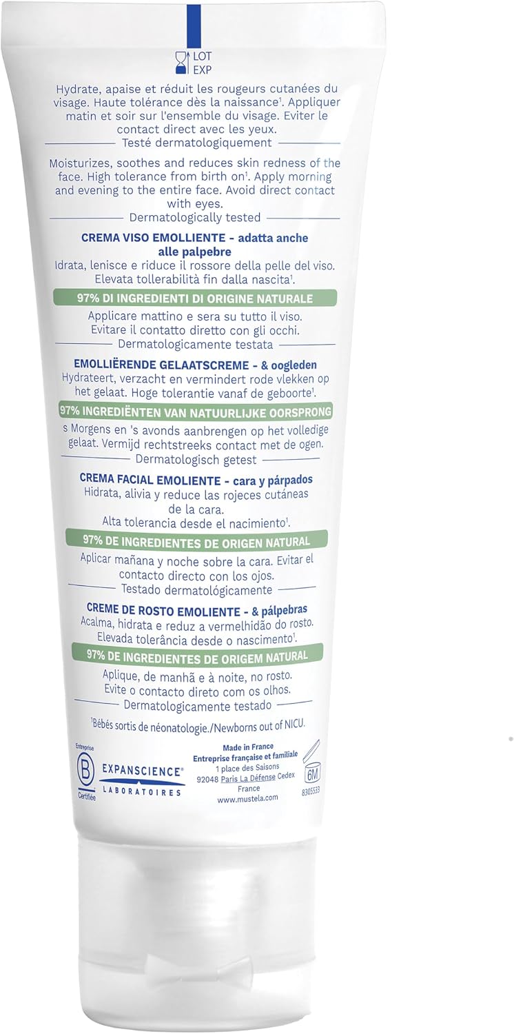 Mustela Stelatopia Emollient Face Cream 40Ml – Soothes & Moisturizes Very Dry Atopic-prone Skin