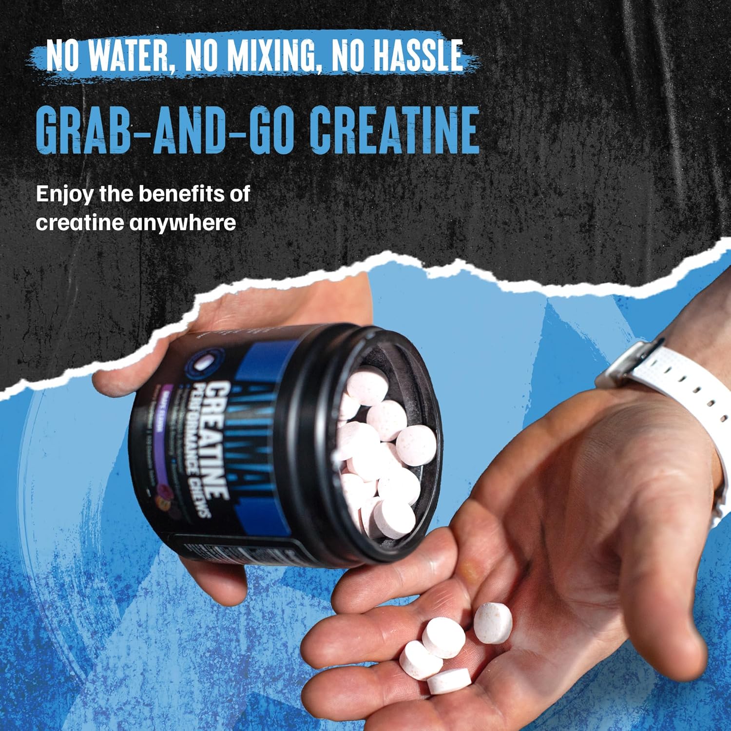 Universal Nutrition Animal Creatine Chews Grape 120 Chews With Creatine Monohydrate For Strength, Power & Muscle Performance