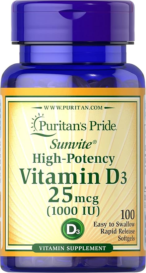 Puritan’s Pride Vitamin D₃ 1000 Iu Tablets, 100’s