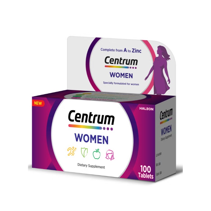 Centrum Women Multivitamin Tablets For Energy, Immunity & Daily Nutritional Support 100's