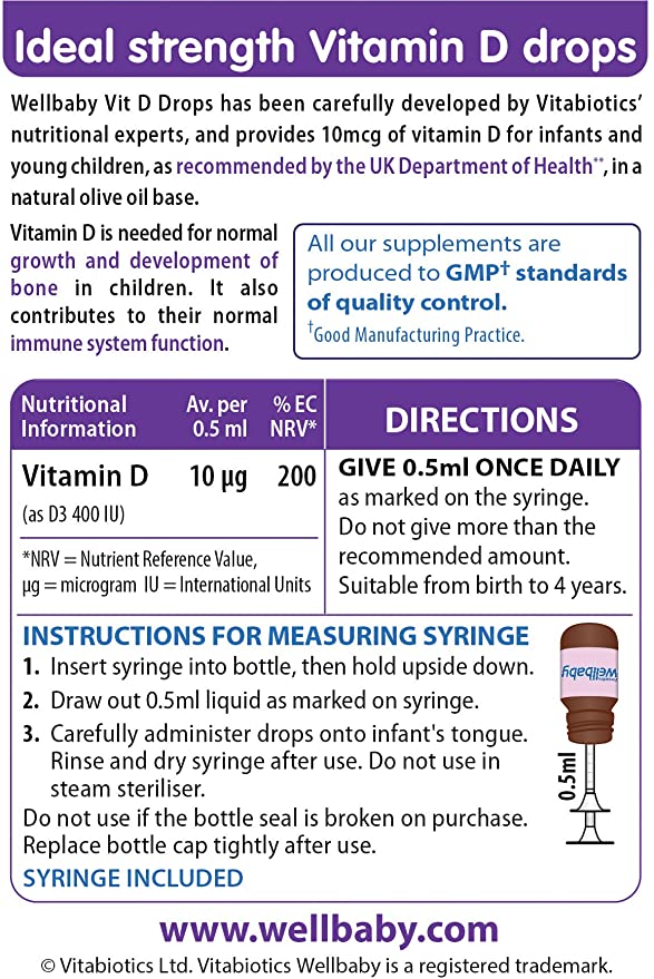 Vitabiotics Wellbaby Vitamin D Drops- 30ml