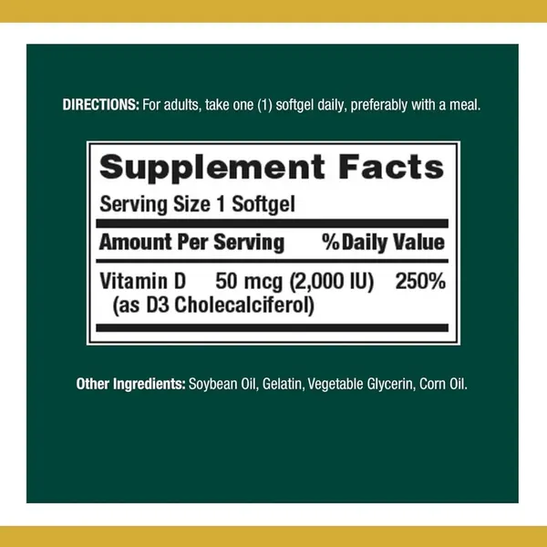 Nature’s Bounty Vitamin D Bonus 2000 Iu Tablets