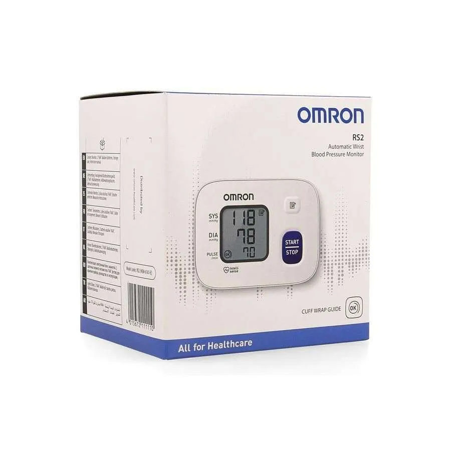 Omron RS2 Automatic Wrist Blood Pressure Monitor HEM-6161-E With Intellisense Technology & 5-year Warranty