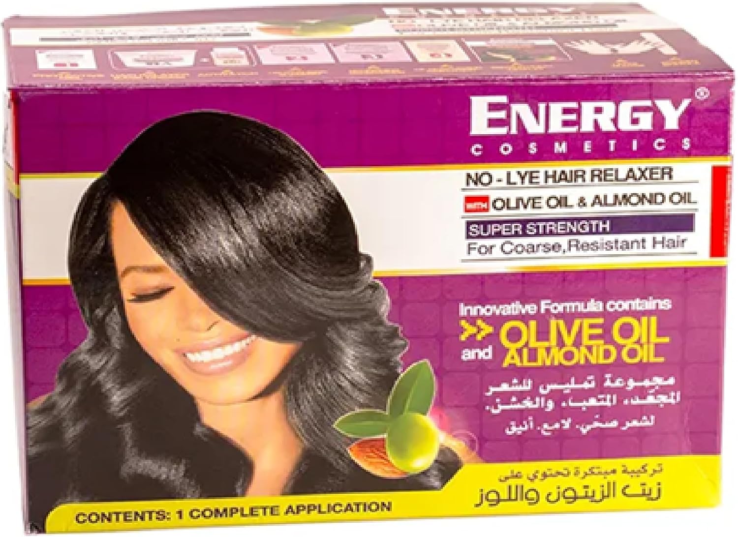 Energy No-lye Hair Relaxer Kit Super For Coarse & Resistant Hair