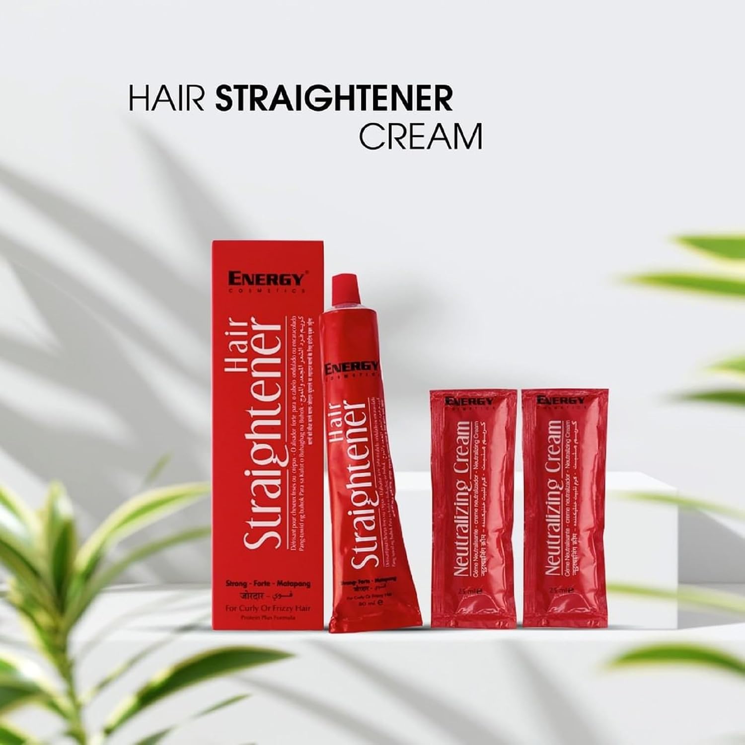 Energy Hair Straightener Cream Kit 80ml + 50ml For Smooth & Straight Hair