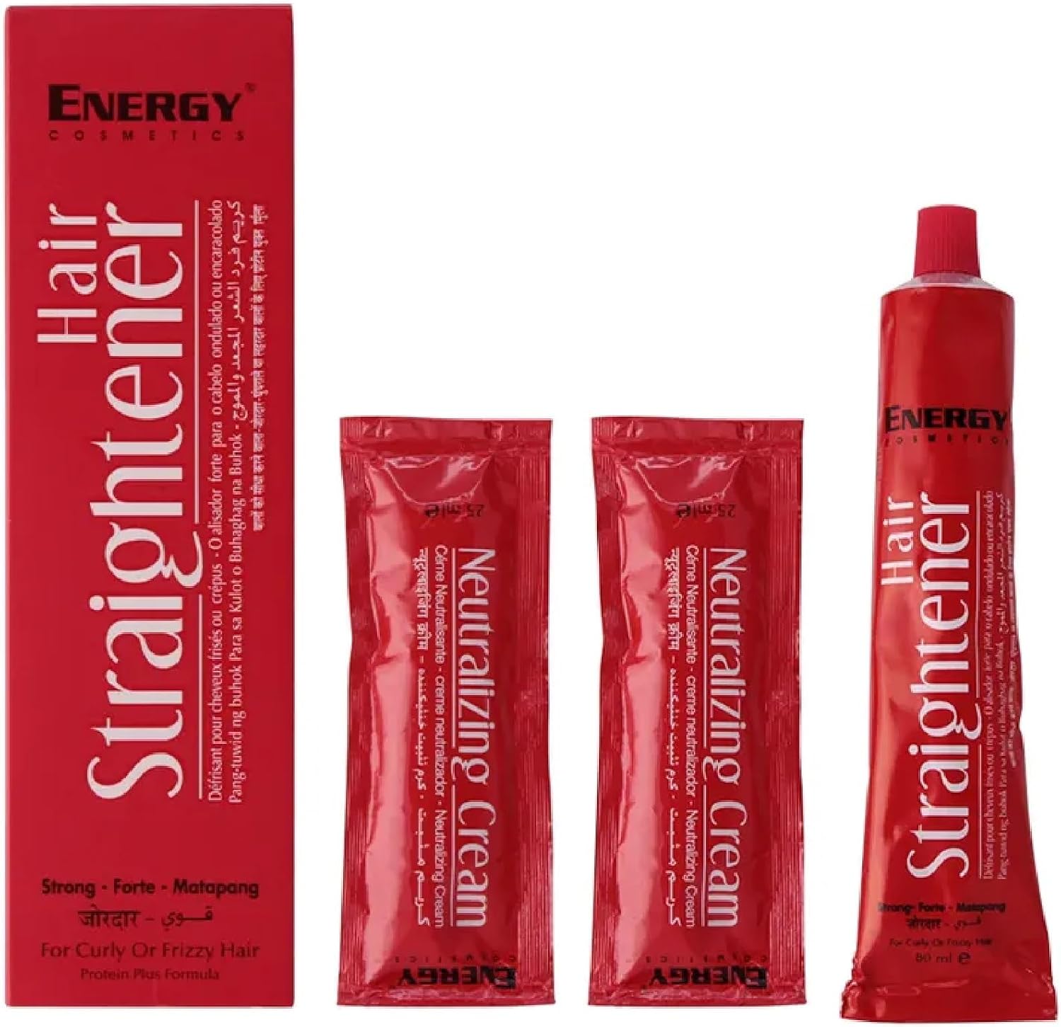 Energy Hair Straightener Cream Kit 80ml + 50ml For Smooth & Straight Hair