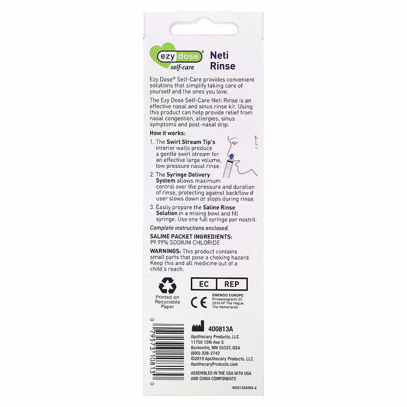 Ezycare Nasal Wash Syringe Twin Pack For Nasal Cleansing 10075