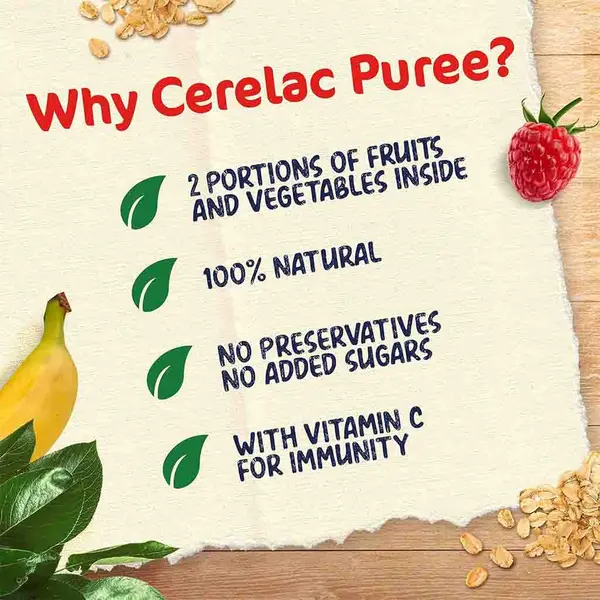 Nestle Cerelac Raspberry Pear Banana Oats Puree 90G