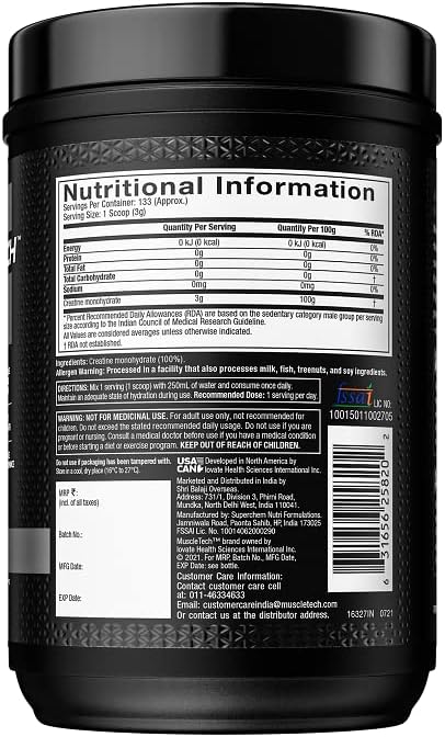 Muscle Tech Platinum 100% Creatine Monohydrate Powder 400G