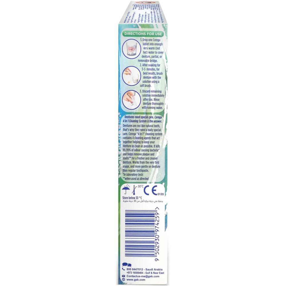 Corega 3-Minute Denture Cleanser Tabs 36'S