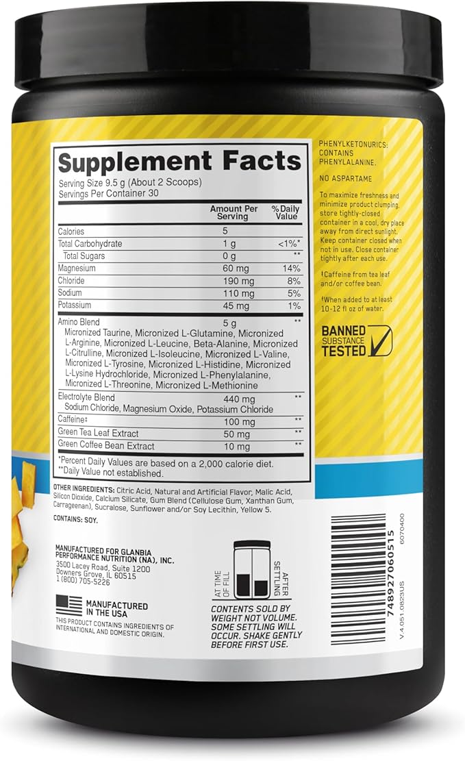 Optimum Nutrition Amino Electrolyte Pineapple 285G